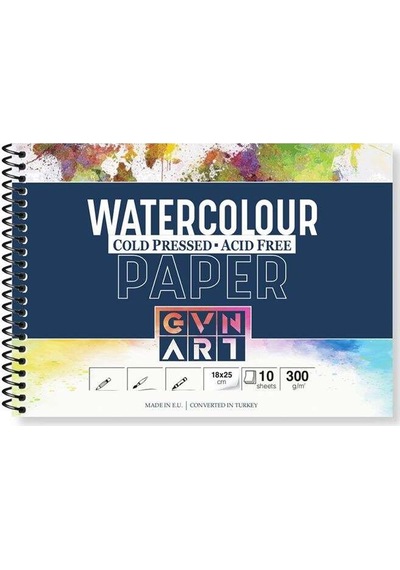 Gvn Art Sulu Boya Defteri Cold Press 300 G 18x25 Cm 10 Yaprak