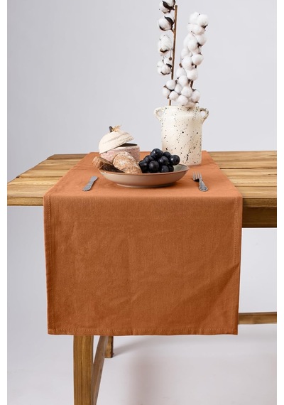 Premium Keten Runner 40 X 150 Cm Tarçın Çok Renkli