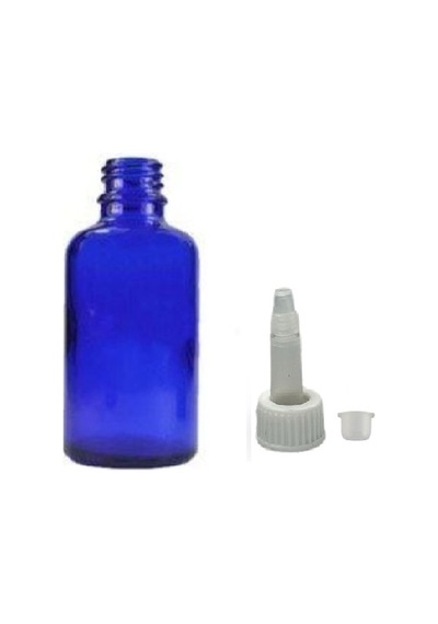 30ml Mavi Cam Şişe Getamisin Kapak, 24 Adet, Plastik Üstten Damlalıklı Şişe, Damlatmalı Şişe, Damlatıcı Şişe