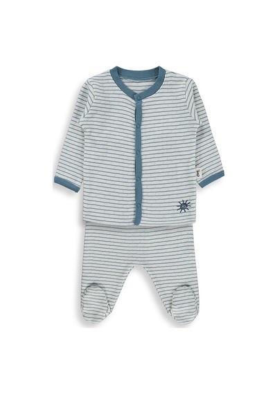Civil Baby Çizgili 1-9 Ay Pijama Takımı - Ekru