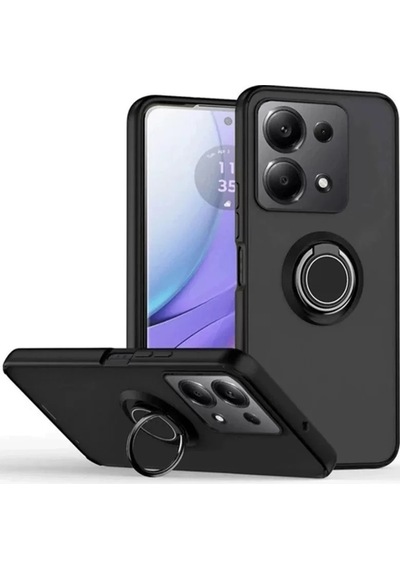 Xiaomi Redmi Note 13 Pro 5g Kılıf Montreal Yüzüklü Silikon Kapak - Siyah Çr