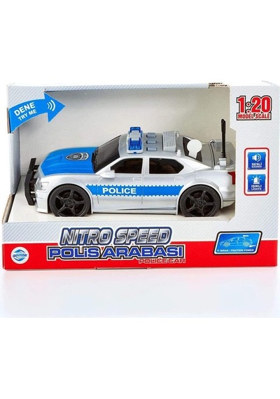 1 / 20 Ölçek Işıklı Sesli Sür Bırak Nitro Oyuncak Polis Arabası G