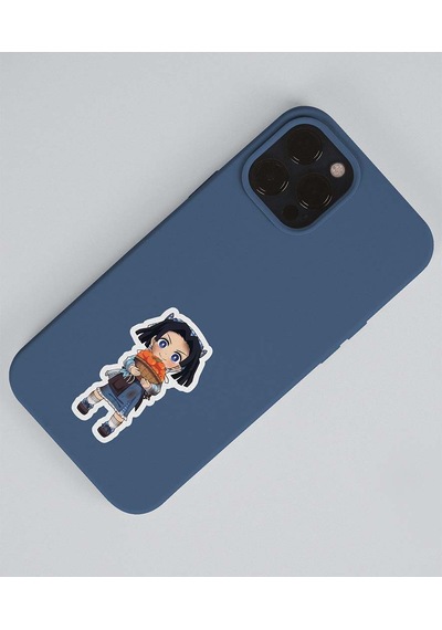 Demon Slayer-aoi Kanzaki-kanao Tsuyuri-parlak Kağıt -2li Sticker Set-telefon Süsleme Beyaz