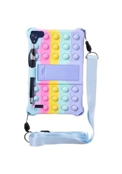Gökkuşağı Kılıf Silikon Askılı Standlı Kalemli Oyuncak Luxury Tpu Samsung Galaxy Tab A8 2021 X200 X205 İle Uyumlu Ürün
