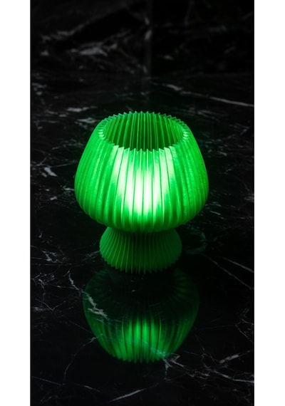 Akordeon Tasarım Masa Lambası - 3d Pleated Doku Dekoratif Gece Lambası Modern Ev Hediyesi Aydınlatma Yeşil