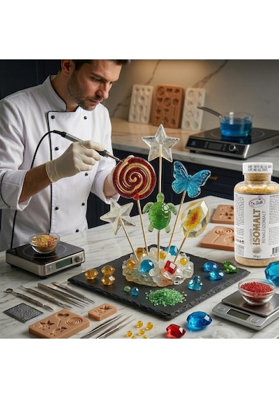 Renkli İzomalt Isomalt Gold Altın 250 Gr Şeker Sanatı Ve Pasta Dekorasyon İçin