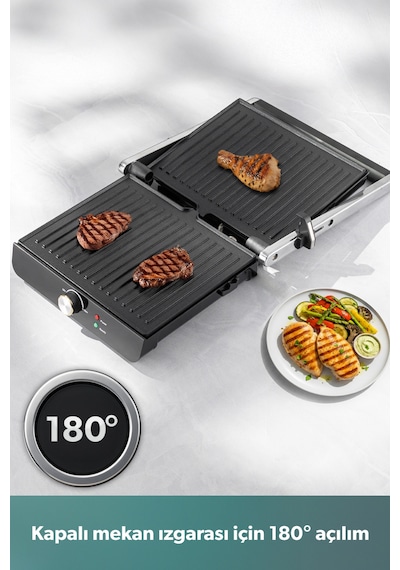 Homend Grilliant 1356h Inox Gövdeli Döküm Plakalı Tost Ve Izgara Makinesi