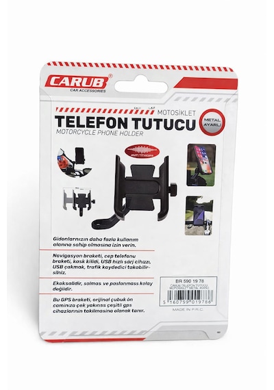 Telefon Tutucu Metal Ayarlı Ayna Bağlantılı Siyah