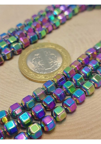 Bileklik Boy Hematit Taşı Yarım Dizi 5.5mm 48166 18cm Uzunluğundadır Çok Renkli