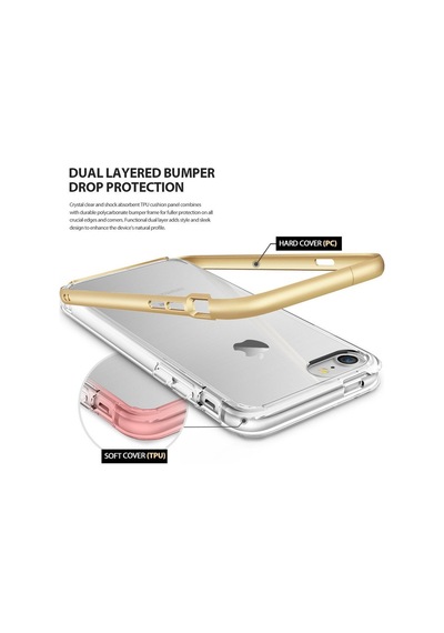 Ringke Frame Apple Uyumlu iPhone 7 İle Çerçeveli Bumper Kılıf Metal Slate