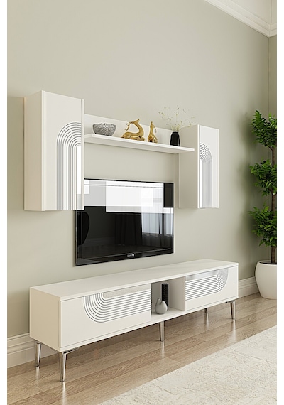 Tvr1502bs Meyra Tv Ünitesi Takımı Beyaz-silver 150cm