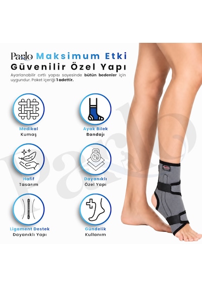Ligament Destekli Ayak Bilekliği Ek 8 Bandajlı Ayarlanabilir Neopren Ayak Bileği Desteği