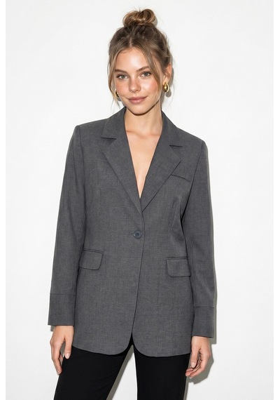 Shade Kadın Astarlı Garni Kol Detaylı Kemerli Blazer Ceket 8146 60286139 - Antrasit