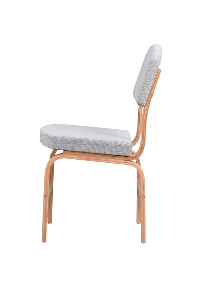 Vilinze Ege Teddy Kumaş Naturel Ayak Ahşap Sandalye Ege19-naturel Gri
