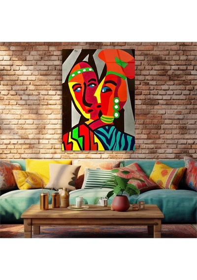 Gerçek Cama Baskı Sanat Temalı Tekli Cam Tablo 390 S352