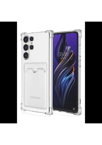 Samsung Galaxy S24 Ultra Kılıf Kart Şeffaf Silikon - Şeffaf