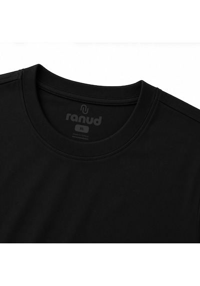 Ranud Erkek Regular Fit Tişört,%100 Pamuk, Yumuşak Fırçalı Kumaş, Oeko-tex Sertifikalı Siyah