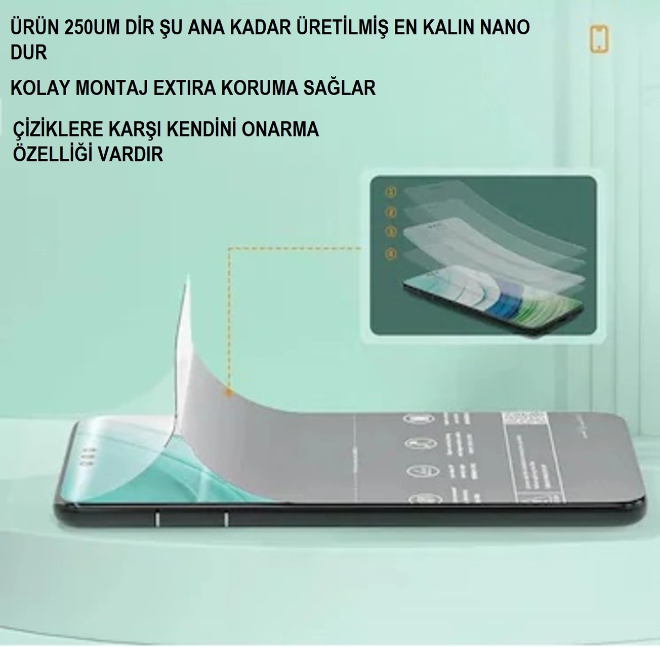 Apple Uyumlu   iPhone 7 Plus Nano Arka Kaplama Şeffaf Hd Esnek 250um Kalın - Maxxpro