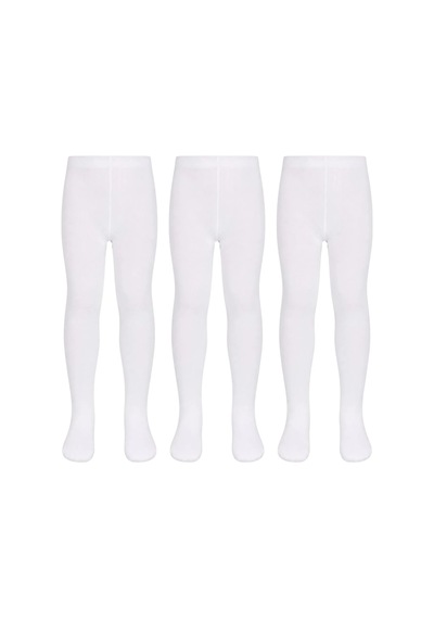 Teorastore Çocuk Beyaz Külotlu 3'lü Çorap Yüksek Pamuklu Kışlık Parfümlü Yumuşak Dokulu Esnek Rahat