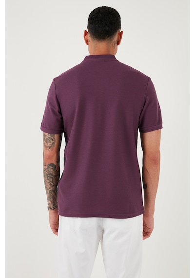 Buratti Pamuklu Regular Fit Yarım Fermuarlı Erkek T Shirt 5902653 Mürdüm