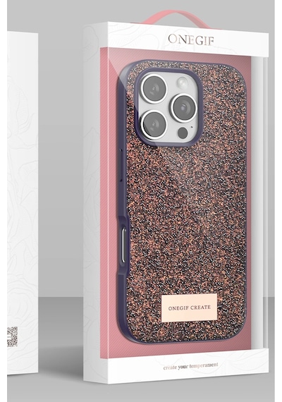 Onegif Apple iPhone Uyumlu 16 Bright Simli - Kapak - Derin Mor