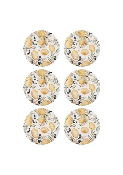 The Mia Limoncello Servis Tabağı 6lı Set 26cm Lmn013 Beyaz