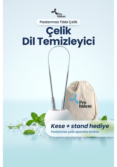 Probident Dil Temizleme Aparatı + Dil Sıyırıcı Kese