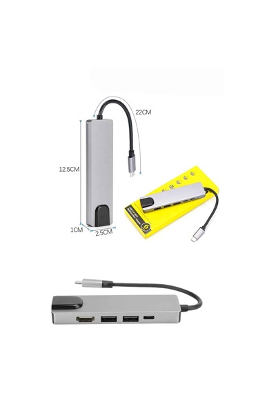Usb Type-c Hub Dönüştürücü Çevirici Çoklayıcı Macbook Uyumlu  Çevirici 8 Portlu Standart