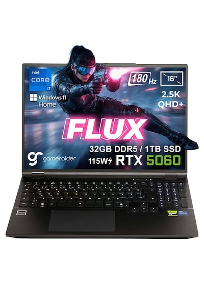 Gameraider Flux GR16 i7-14650HX 32 GB 1 TB SSD 8 GB RTX5060 16" W11H Dizüstü Bilgisayar