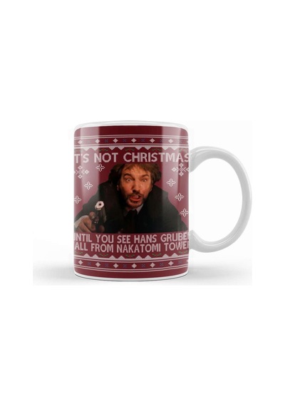 Die Hard Its Not Christmas Until Hans Gruber Falls From Nakatomi Tower Knit Pattern Kupa Bardak Porselen Karışık