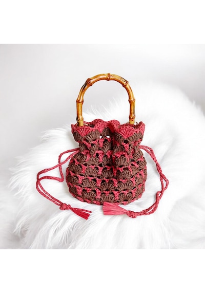 El Yapımı Rafya Çanta Bej Siyah Minimal Boho Yazlık Kadın El Çantası Bej - Siyah