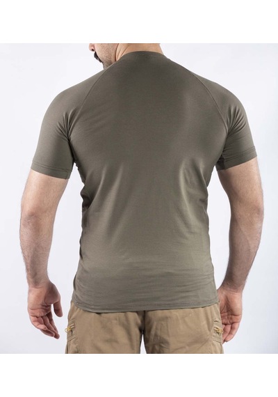 Taktik Outdoor Günlük Tişört Erkek Kısa Kollu Pamuklu Elastan Esnek Ter Emer Tthın03 Haki