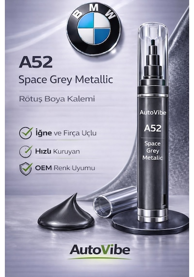 Bmw Rötuş Boya Kalemi A52 Space Grey Metallic Uzay Gri Metalik
