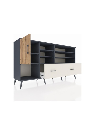 Hyperion Konsol 8 Raflı 2 Çekmeceli Tek Kapaklı 176x44x99 Antrasit-çam/aytaşı Antrasıt/atlas Çam - Antrasıt Hyperion Konsol 8 Raflı 2 Çekmeceli Tek Kapaklı 176x44x99 Antrasit-çam/aytaşı Antrasıt/atlas Çam - Antrasıt