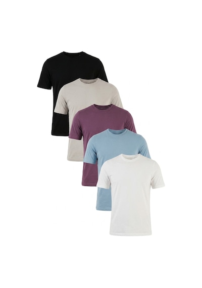 Buratti Pamuklu Regular Fit Bisiklet Yaka 5'li Paket T Shirt Erkek T Shirt 59020204s5 Siyah-mürdüm-kül-mavi-ekru