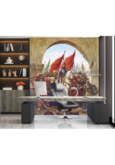 Fatih Sultan Mehmet İstanbul Kapılarında Poster Duvar Kağıdı Renkli
