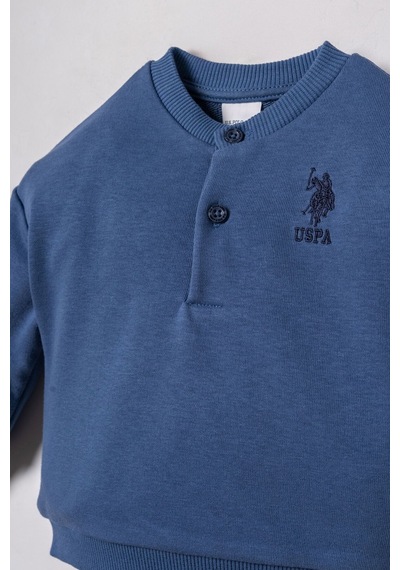U.S. Polo Assn. Erkek Bebek Nakışlı Mavi Uzun Kol Pijama Takım Usb3169-c-v3 Usb3169-c-v3