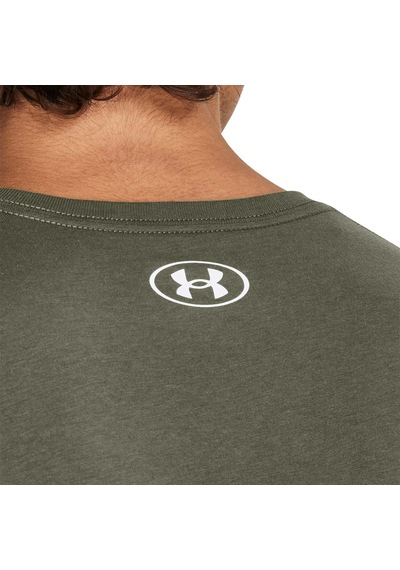 Under Armour Camo Chest Stripe Erkek Yeşil Yuvarlak Yaka Tişört Yeşil
