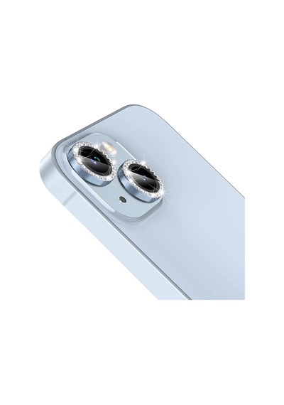 Buff Apple Uyumlu iPhone 14 / 14 Plus Diamond Kamera Lens Koruyucu Mavi