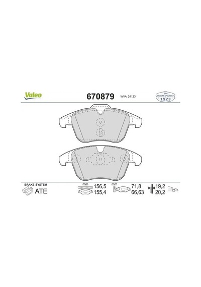 Ford Mondeo 5 On Fren Balatasi 1.5 Tdci 2018-2018 Valeo 670879