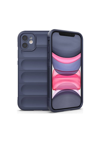 Apple Uyumlu iPhone 11 Kılıf Kamera Korumalı Esnek Silikon Parmak Şeritli Systemcom Lacivert
