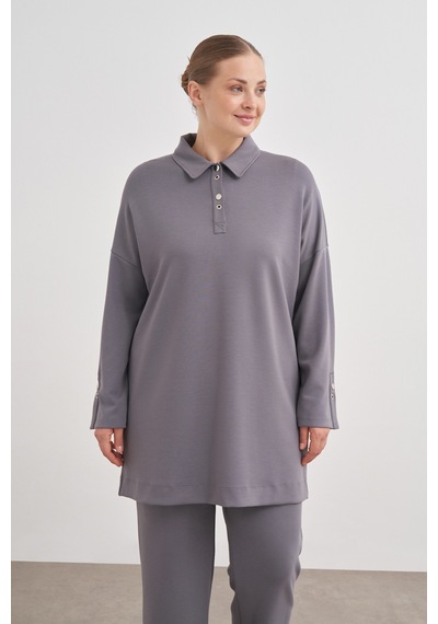 Aker 24aw15782112 Büyük Beden Sweatshırt 24aw15782112 012 Gri Gri