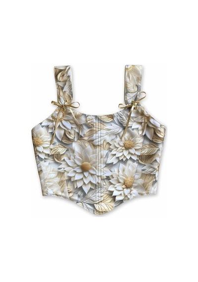 L'aura Corset Lotus Çiçek Desenli Bayan Korse Büstiyer Çok Renkli