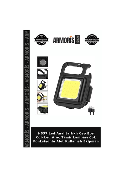 Hs37 Led Anahtarlıklı Cep Boy Cob Led Araç Tamir Lambası Çok Fonksiyonlu Alet Kullanışlı Ekipman