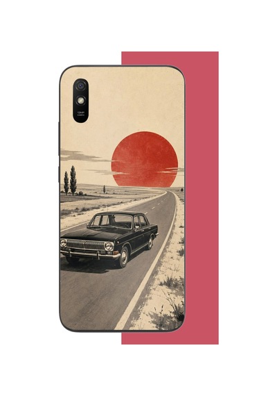 Redmi 9a Uyumlu Kızıl Güneşe Doğru Baskılı Silikon Kılıf Renkli