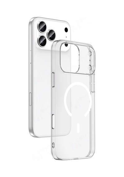 Apple Uyumlu iPad iPhone 17 Pro Max Kılıf Ic Çipli M-safe Şarj Özellikli Şeffaf Kamera Çerçeveli Zore Toledo Kap