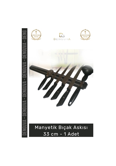 Bıçakaskısı Güçlü Mıknatıslı Duvar Tipi Modern Şık Mutfak Düzenleyici Manyetik Bıçak Askısı 33 Cm - Çok Renkli
