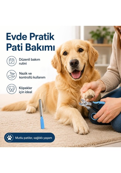 Sogud Kedi Ve Köpek Tırnak Makası - Evcil Hayvan Tırnak Kesme Makası Ve Metal Törpü - 2 Parçalı Ergonomik Pati Bakım Seti - Kaymaz Saplı Kedi Köpek Bakım Aleti - Stok Durumuna Göre Renk Gönderilir