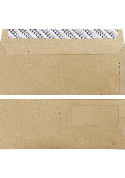 Elitstore Diplomat Zarf Kraft Pencereli Silikonlu 90 Gr. 10.5 Cm X 24 Cm 100'lü Paket