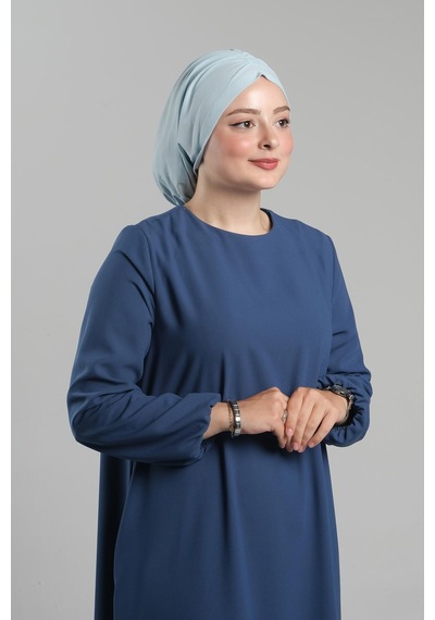 Hürrem Bone Bebe Mavisi Pratik Hazır Geçmeli Tesettür Bone Sandy Büzgülü Salaş 2119 11 Bebe Mavisi